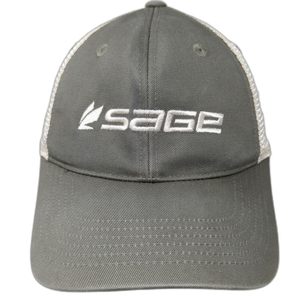 Sage Baseball Cap Beige One Size Mesh Back Fly Fishing Strapback Embroidered Hat